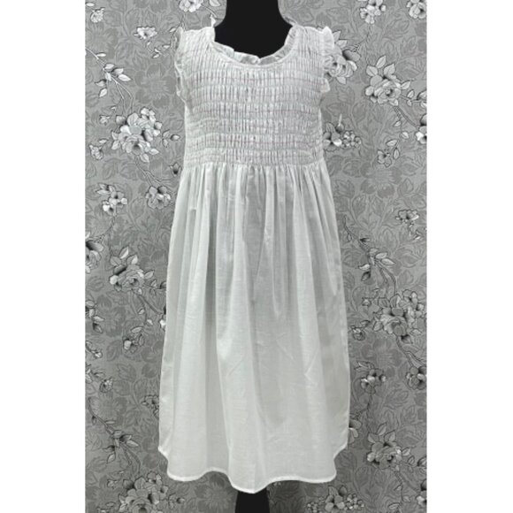 SoieRose Girls Victorian Cotton Heirloom Dress with Red Smocking – SR-1238 - Picture 1 of 6